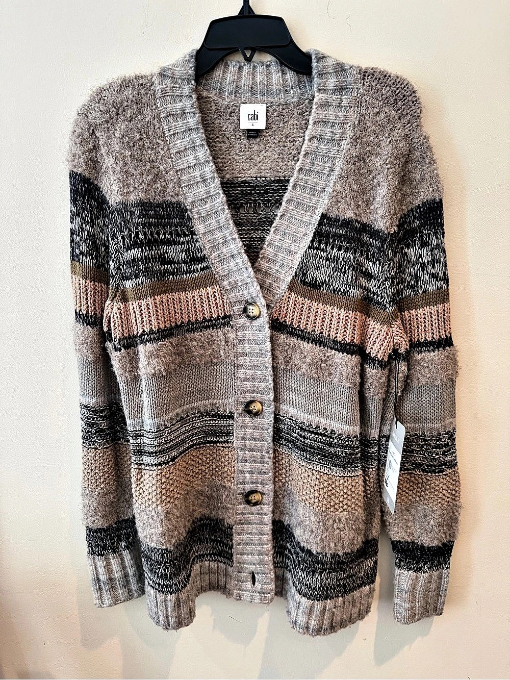 Cabi Boyfriend Cardigan Striped Cardigan Size Small NWT